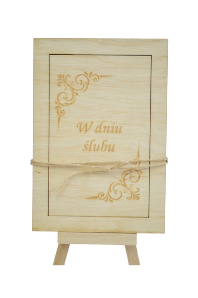 Drewniana Kartka Ślubna „W dniu ślubu”