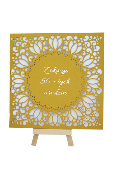 Kartka Okolicznościowa 145×145 mm „Złota Koronka”