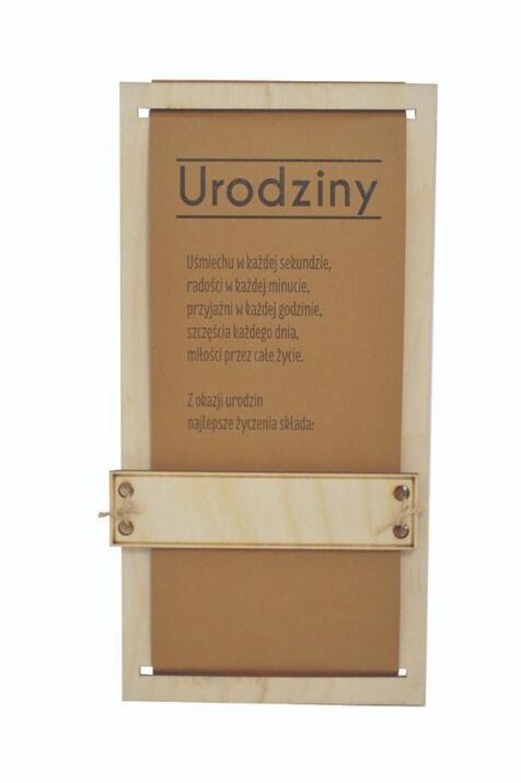 Drewniana Kartka Okolicznościowa z Życzeniami „Na nowej drodze życia”
