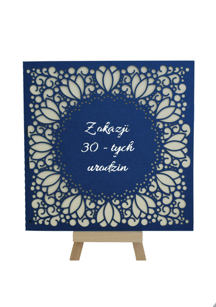Kartka Okolicznościowa 145×145 mm „Granatowa Koronka”
